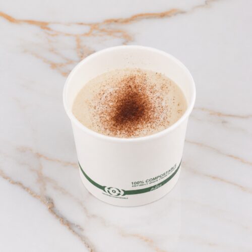 Semolina porridge toped with cocoa